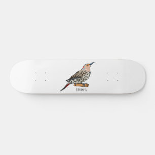 Skate ilustração de desenho animado de pássaro que tremu