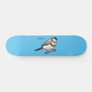 Skate Ilustração de desenho animado de pássaros de barba