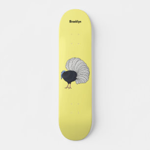 Skate Ilustração de desenho animado de pássaros faisões 