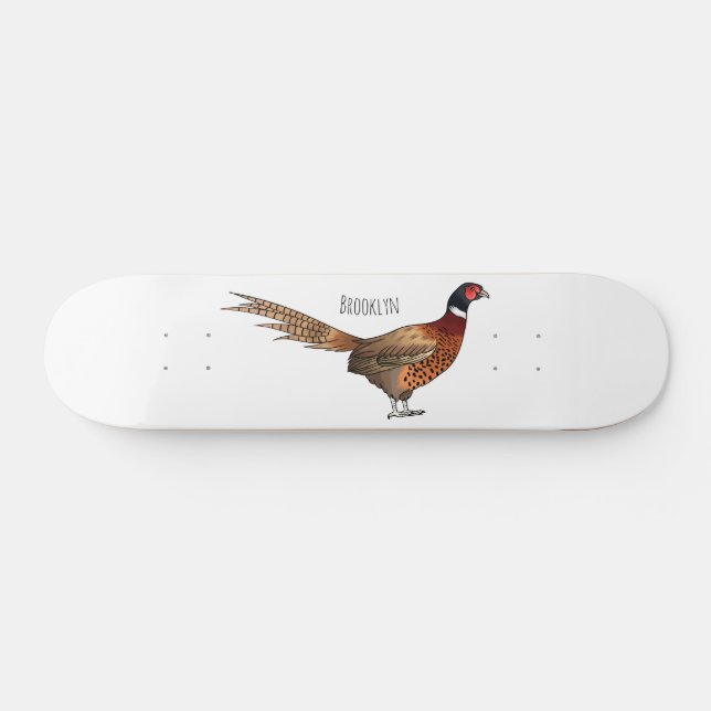 Skate Ilustração de desenho animado de pheasant de pesco (Horz)