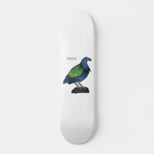 Skate ilustração de desenho animado de pombo nicobar