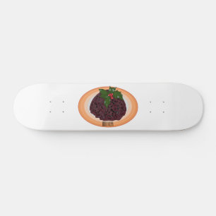 Skate Ilustração de desenho animado de pudim de Natal