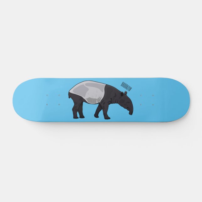 Skate Ilustração de desenho animado de Tapir (Horz)