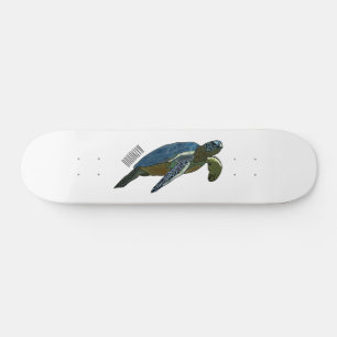 Skate Ilustração de desenho animado de tartaruga marinha
