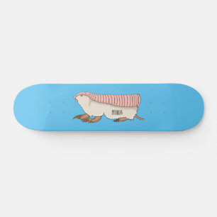 Skate Ilustração de desenho animado de tatu-fada rosa
