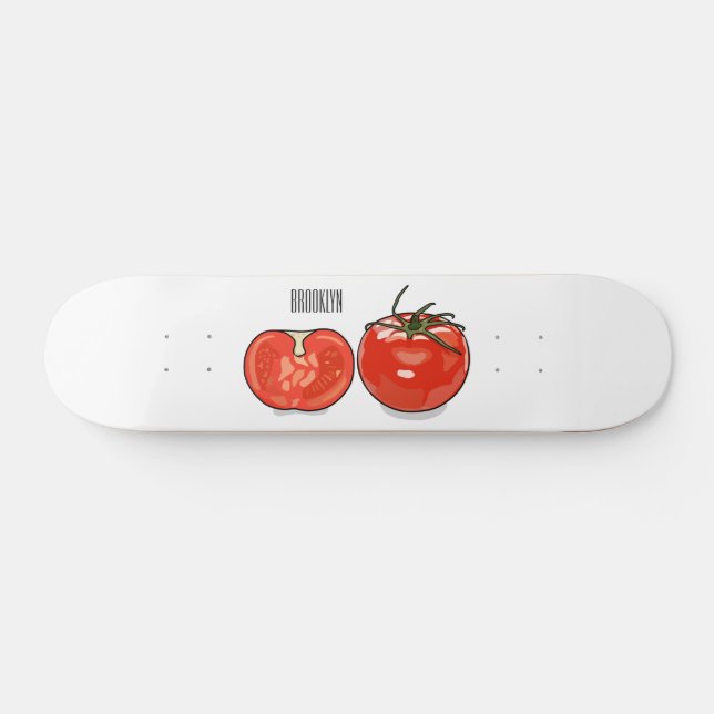 Skate Ilustração de desenho animado de tomate (Horz)