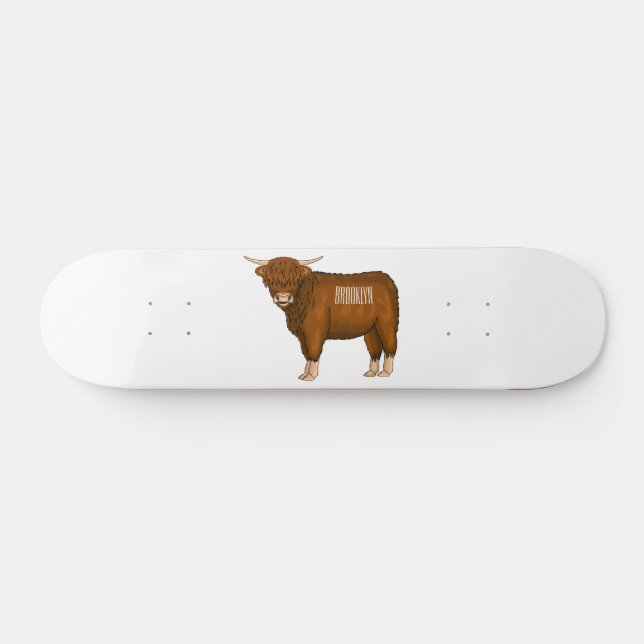 Skate Ilustração de desenho animado de vaca em terras al (Horz)