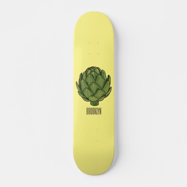 Skate Ilustração de desenho animado do Artichoke (Frente)