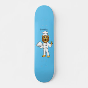 Skate Ilustração de desenho animado do chef de leão