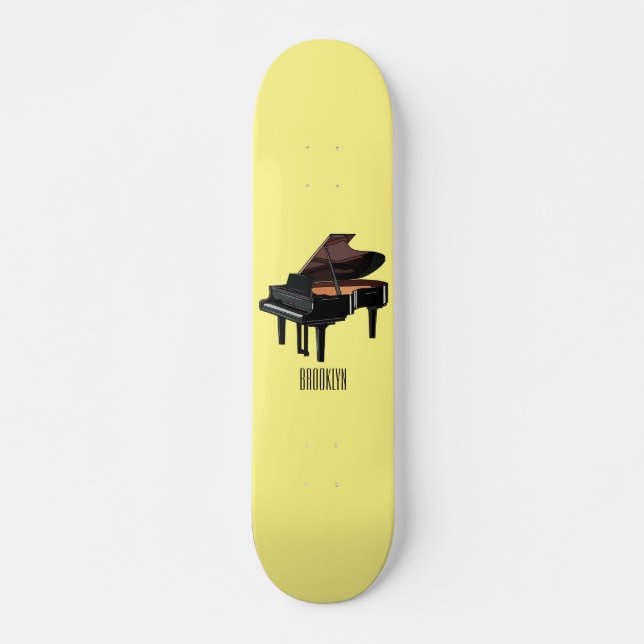 Skate Ilustração de desenho animado Piano (Frente)