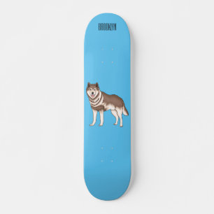 Skate Ilustração de desenho animado siberiano husky