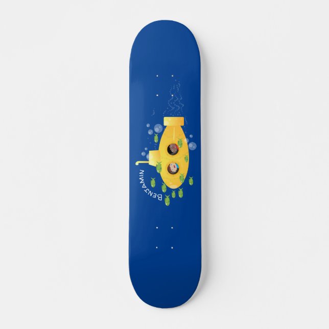 Skate Ilustração de desenho animado submarino amarelo (Frente)