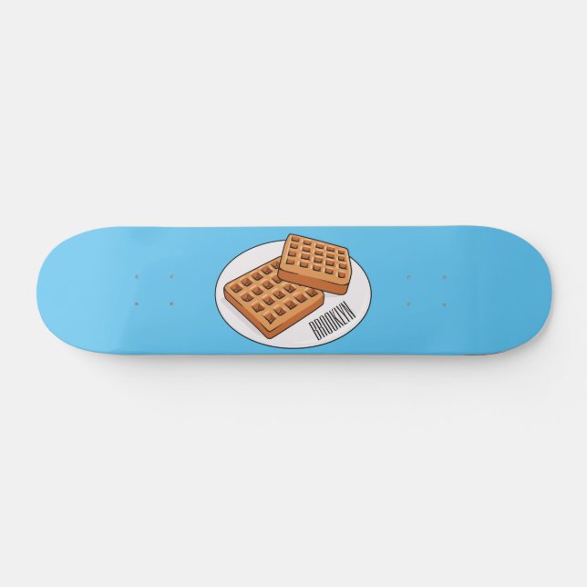 Skate Ilustração de desenho animado Waffle (Horz)
