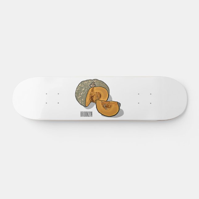 Skate Ilustração de desenho de abóbora (Horz)
