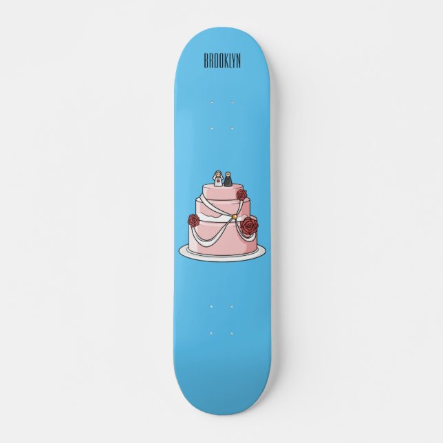 Skate Ilustração de desenho de bolo de casamento (Frente)