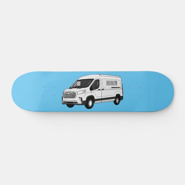 Skate Ilustração de desenho de carrinha de entrega (Horz)