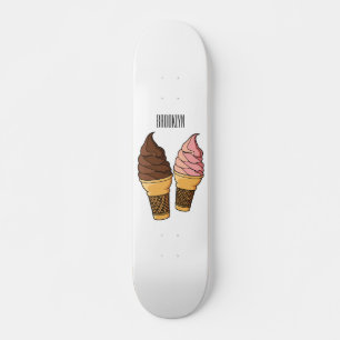 Skate ilustração de desenho de cone de sorvete