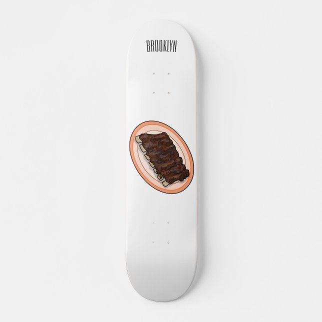 Skate Ilustração de desenho de costelas curtas (Frente)