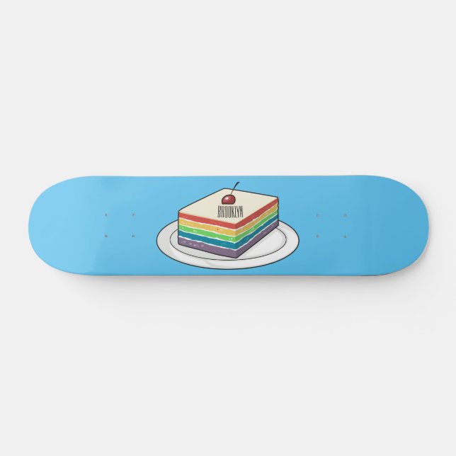Skate Ilustração de desenho do bolo-arco-íris (Horz)