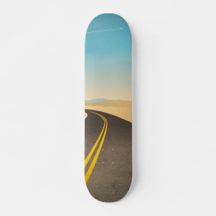 Skate Ilustração de estrada vazia no deserto