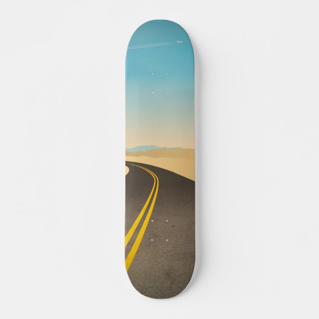Skate Ilustração de estrada vazia no deserto (Frente)