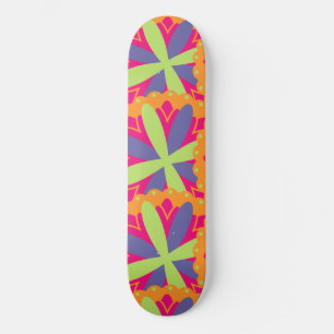 Skate Ilustração de formas florais laranja