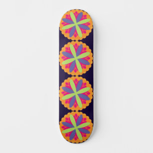 Skate ilustração de formas florais laranja