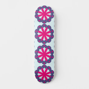Skate Ilustração de formas florais roxas e rosas