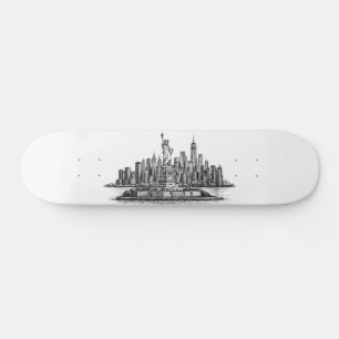Skate Ilustração de Linha do Horizonte de Nova York