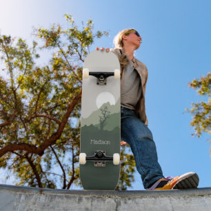 Skate Ilustração de Natureza de Nome Personalizado
