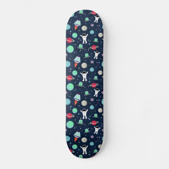 Skate Ilustração de padrão de espaço (Frente)