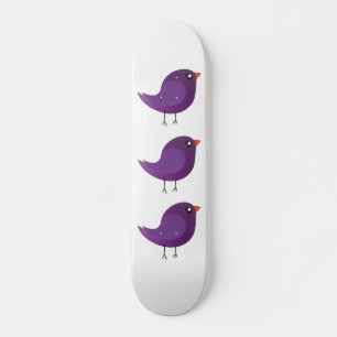 Skate Ilustração de Passarinho Roxo Fofo