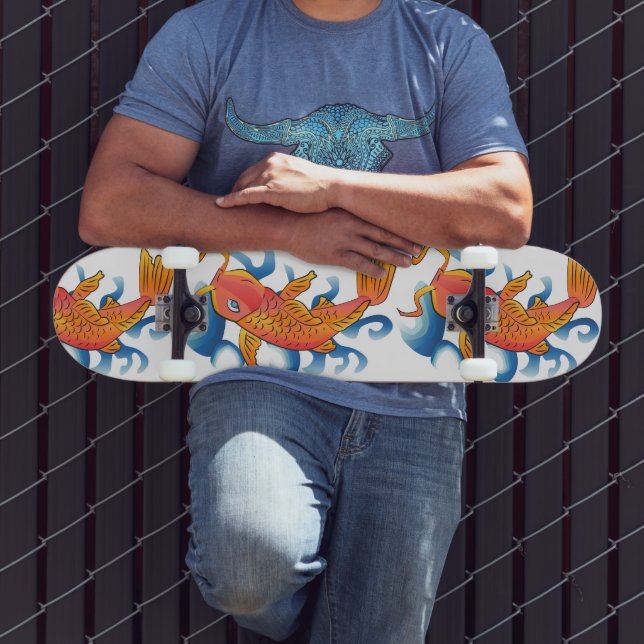 Skate Ilustração de Peixe de Natação Koi (Ao ar livre 3)