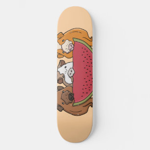 Skate Ilustração de Suínos e Melancia Reproduzíveis