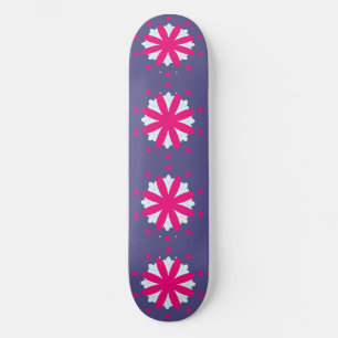 Skate Ilustração em formas florais roxas e cor-de-rosa