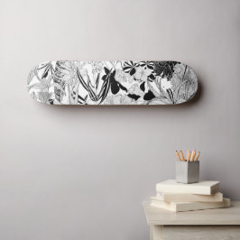 Skate Ilustração exótica de linha tropical.