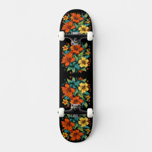 Skate Ilustração Floral