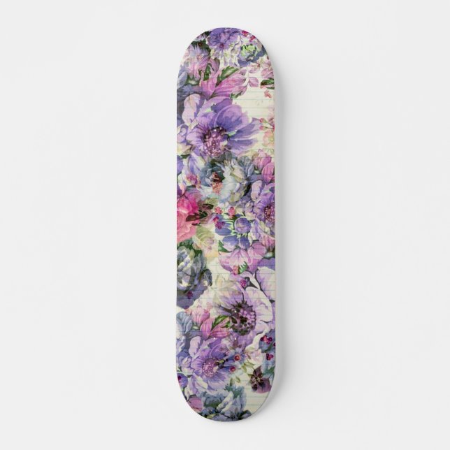 Skate Ilustração floral da lavanda cor-de-rosa boémia do (Frente)