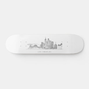Skate Ilustração Minimalista do Horizonte de Los Angeles