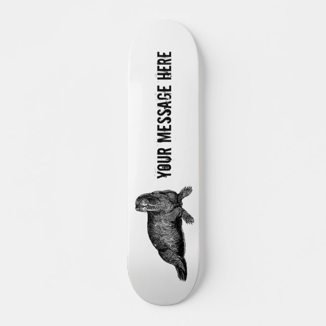 Skate Ilustração Simples de Black Walrus (Frente)
