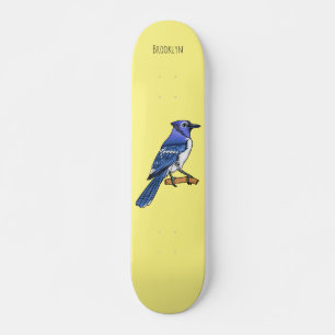 Skate Imagem de desenho animado de pássaro azul 