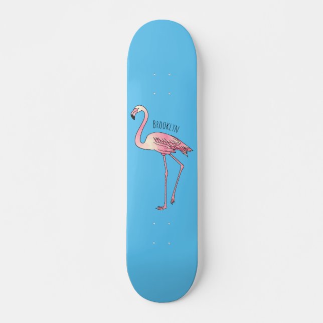 Skate Imagem de desenho animado de pássaro Flamingo (Frente)