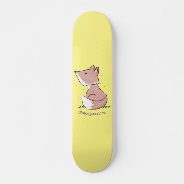 Skate Imagem de desenho animado de raposas de bebês (Frente)