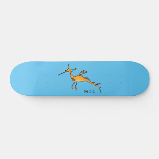 Skate Imagem de desenho animado de seadragão fraco (Horz)