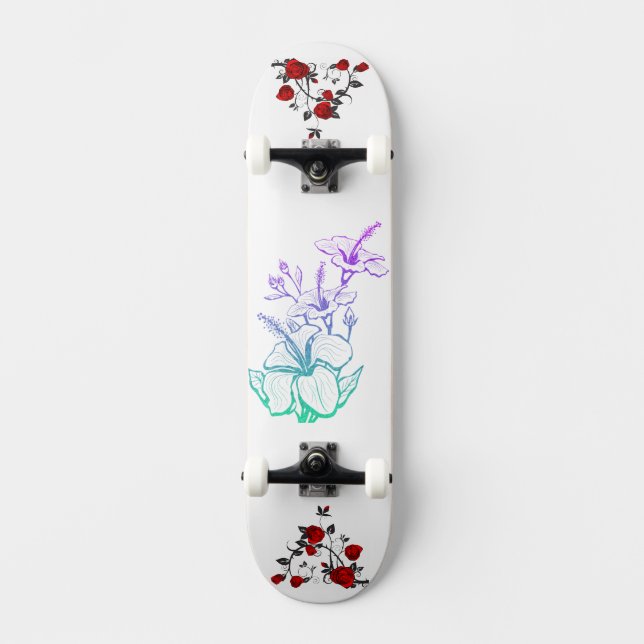 Skate Imagem de Flores de Fantasia Adoráveis (Frente)