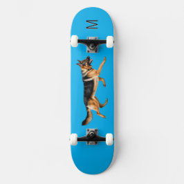 Skate Imagem de Pastor Alemão Monogramada Azul