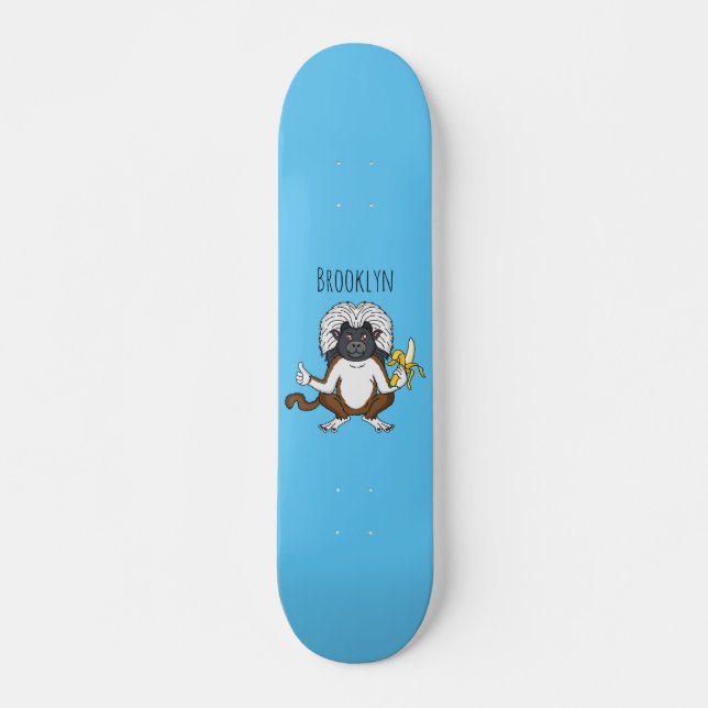 Skate Imagem do desenho do macaco Cotton Top Tamarin (Frente)