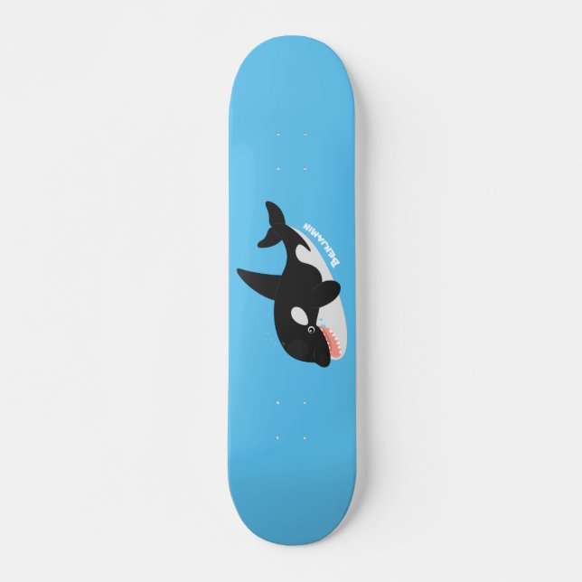 Skate Imagem engraçada de desenho animado de orca (Frente)