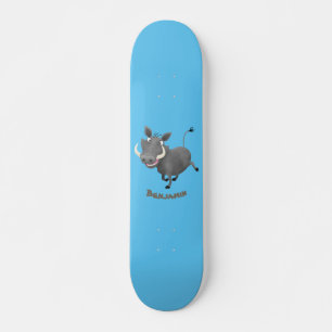Skate Imagem engraçada de desenho animado de porco-branc