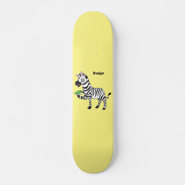 Skate Imagem engraçada de desenho animado zebra (Frente)